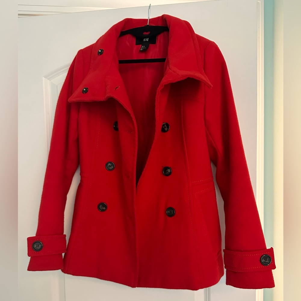 US size 6. Women’s red coat